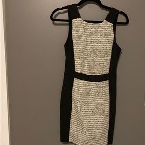 BCBG black dress with metallic detail